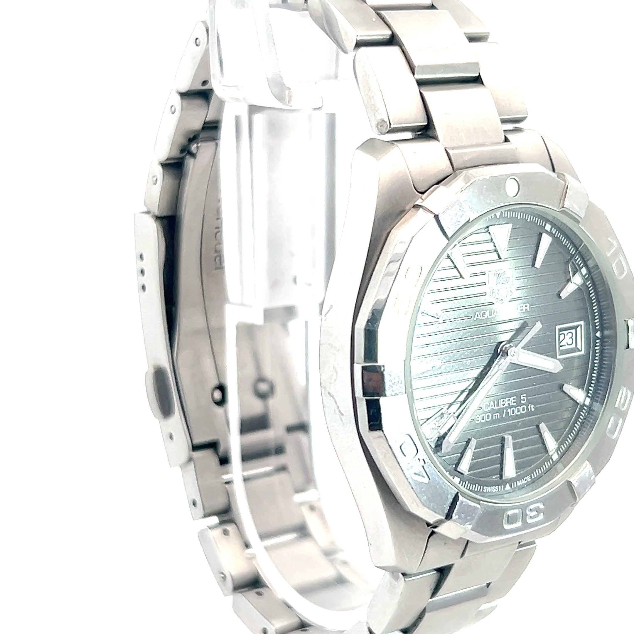 Pre-Owed Tag Heuer Aqua Racer 300m Caliber 5 /41mm / Automatic/ Date/ White Marker/ Gray Dial