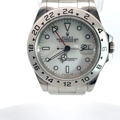 Pre-Owed Rolex Explorer /40mm/ White Dial / White Hour Markers/ Oyster Band / Year 1996/ Ref: 16570 / Serial # T208297