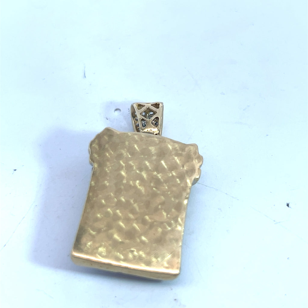 10k Yellow Gold 1.00ct H SI2 Round Diamond Jesus Head Pendant 7 grams