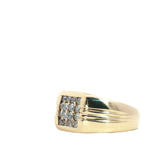 14k Yellow Gold 1.15ct G SI1 Round Diamond Men's Ring