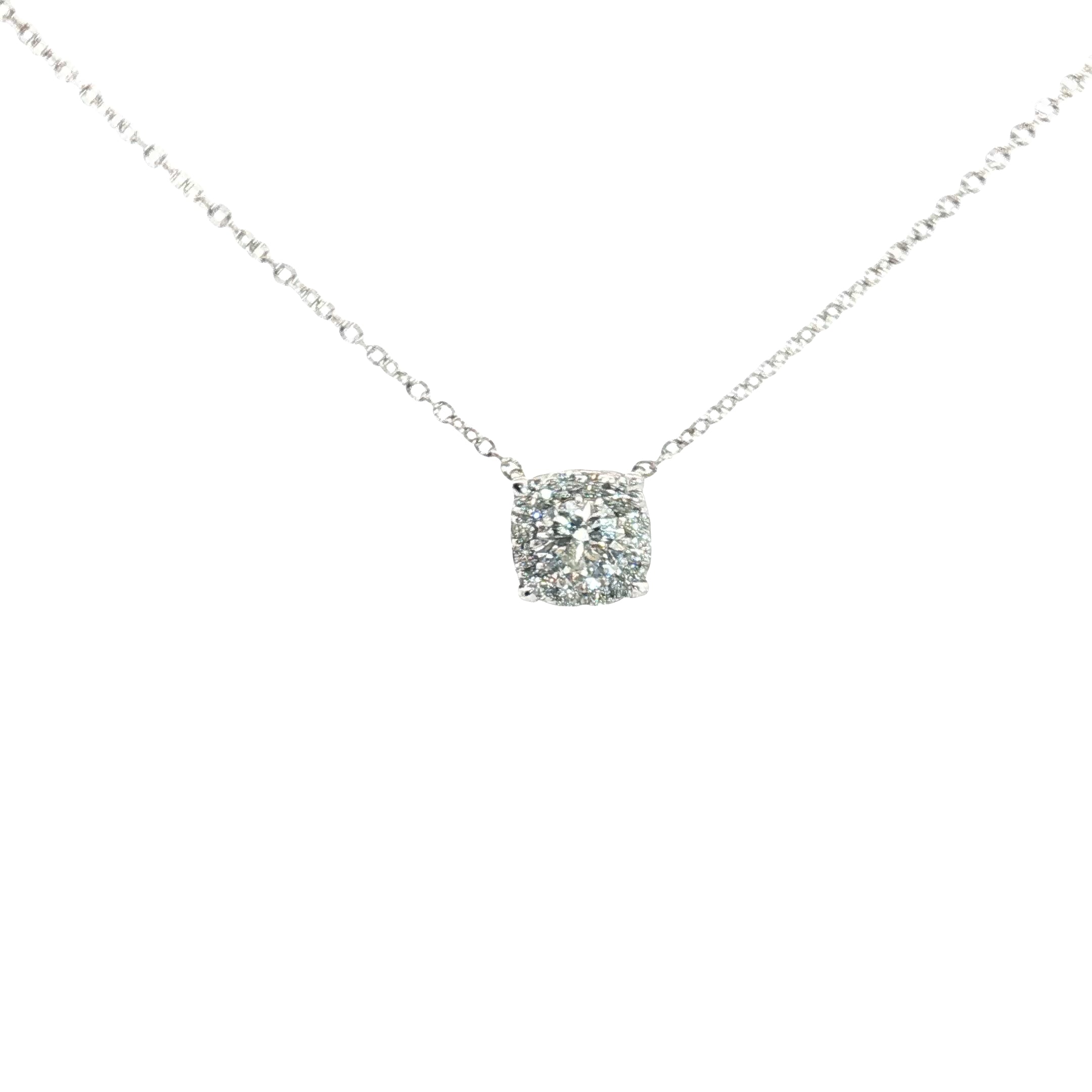 18k White Gold .75ct F VS2 Round Diamond Solitaire Necklace