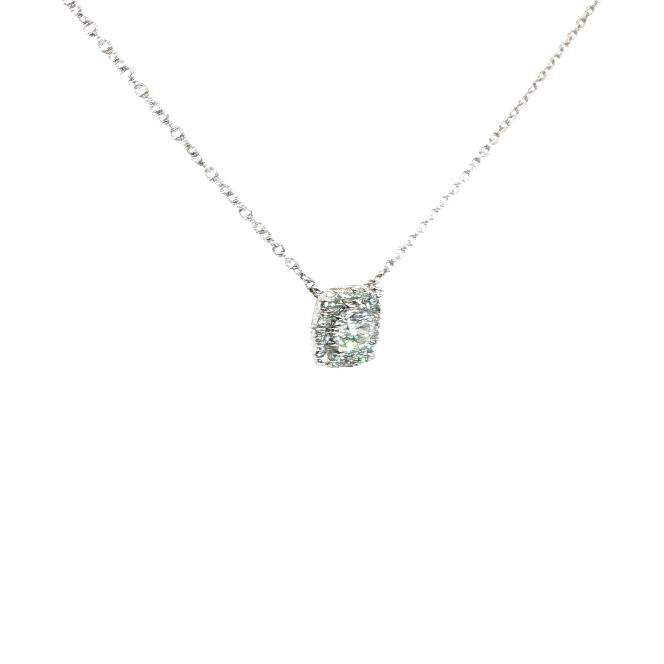 18k White Gold .75ct F VS2 Round Diamond Solitaire Necklace
