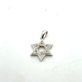 14k White Gold .35ct G SI1 Round Diamond Star of David Pendant 4.2 gram 1" inch