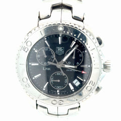 Pre-Owned Tag Heuer Link Watch / Stainless Steel/ CJ1110-BA0576/ 200 Meters / 42mm/ Black Dial/ Silver Band/ Year 2007 Watch