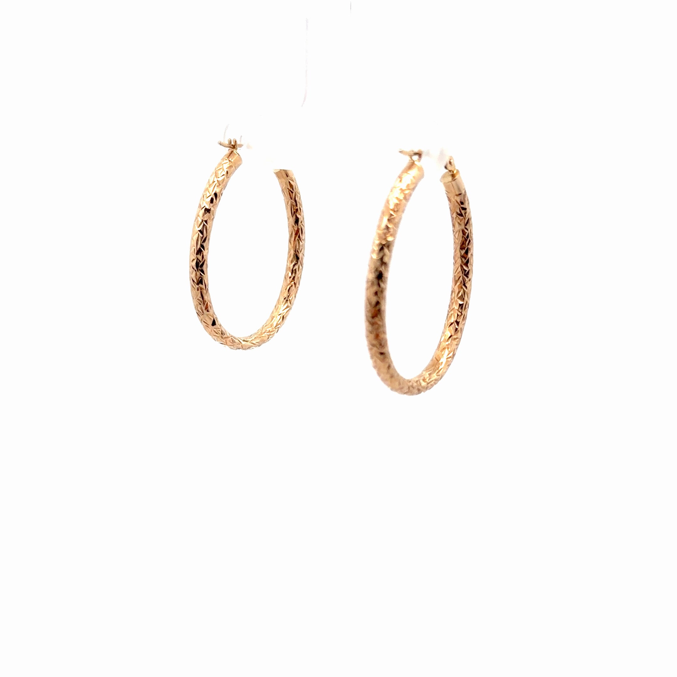 14k Yellow Gold 1.6 gram Diamond Cut Hoops