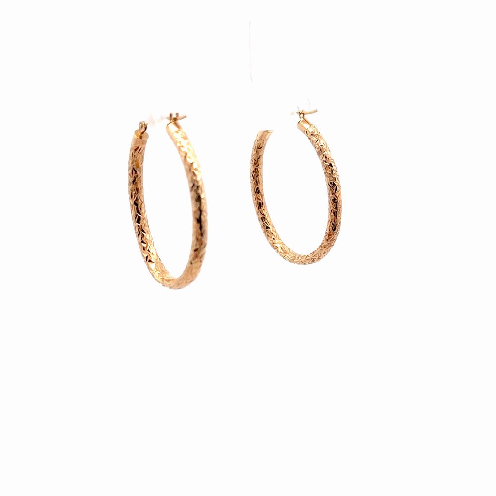 14k Yellow Gold 1.6 gram Diamond Cut Hoops