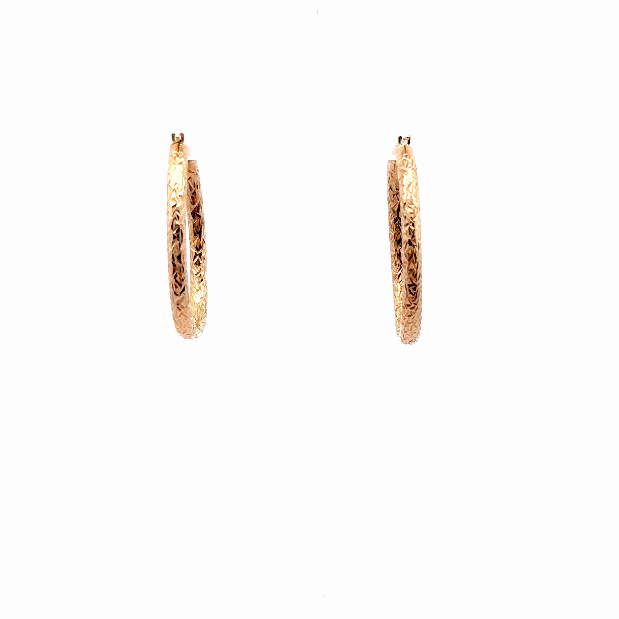 14k Yellow Gold 1.6 gram Diamond Cut Hoops