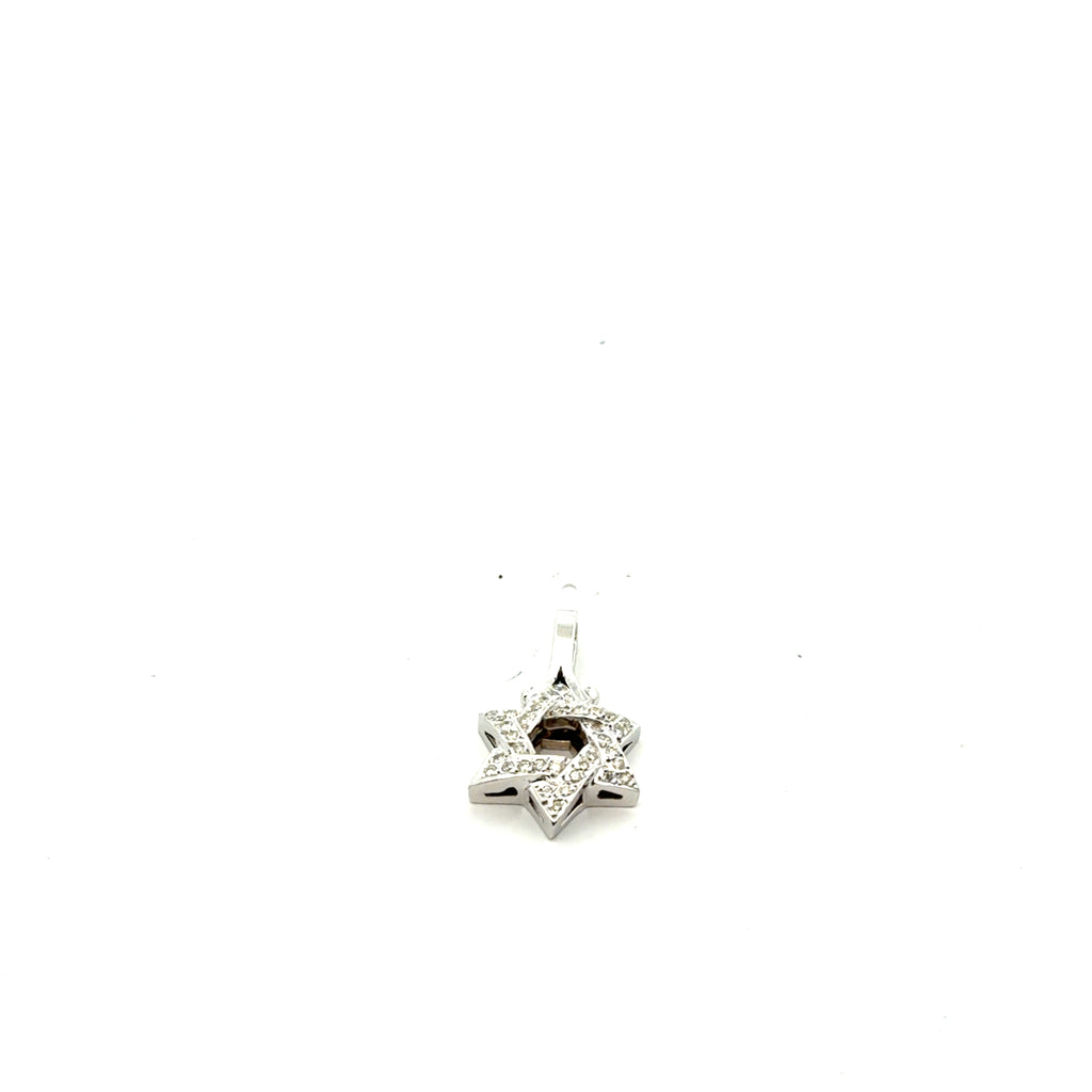18k Yellow Gold .35ct G SI1 Round Diamond Star of David Pendant