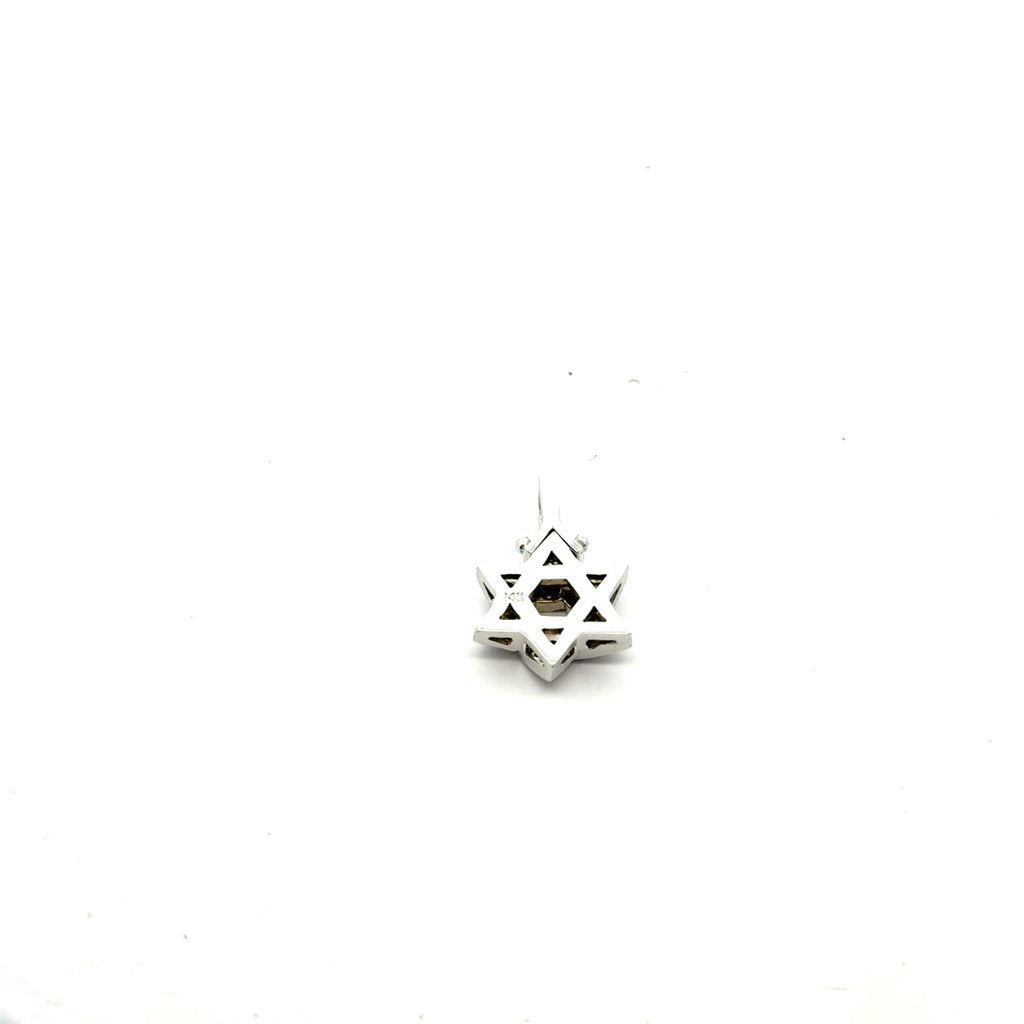 18k Yellow Gold .35ct G SI1 Round Diamond Star of David Pendant
