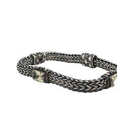 Pre-Owned Batu Sari 18k Yellow Gold/ Sterling Silver with (3) Lemon Citrine Stone Bracelet 8" inch Size M