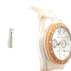 Pre-Owned Techno Marine Geneve with Gold and Clear Silicone Rubber Strap along with Pink Silicone Strap Watch