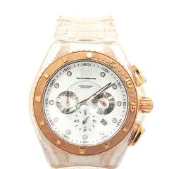 Pre-Owned Techno Marine Geneve with Gold and Clear Silicone Rubber Strap along with Pink Silicone Strap Watch