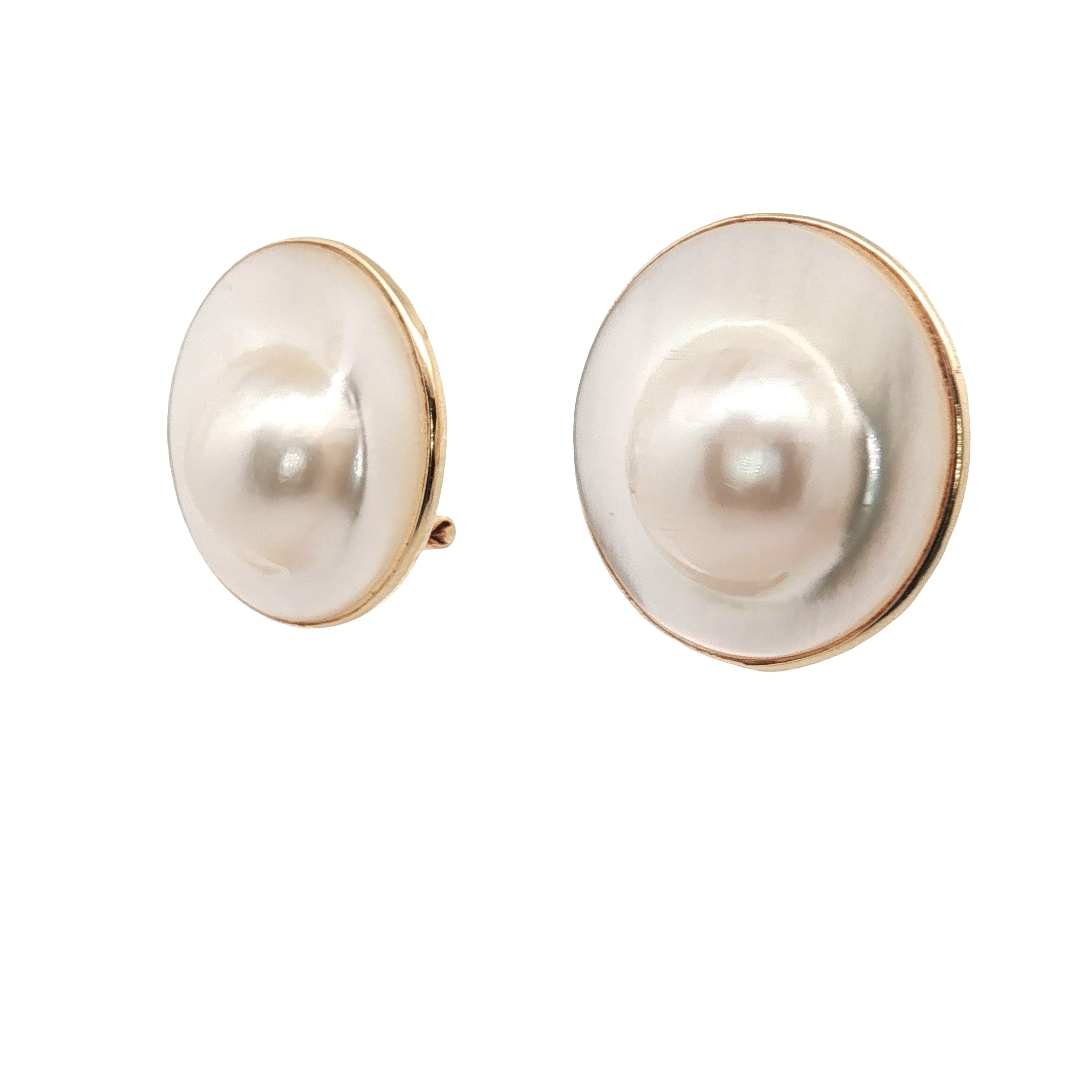 14k Yellow Gold Baroque Pearl Clip-On Earrings