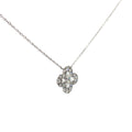 18k White Gold 1.00ct G VS2 Round/ Emerald Total Weight of Diamond Flower Pendant