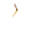 14k Yellow Gold Italian Horn Charm 1" inch