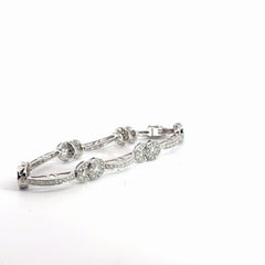 18k White Gold 2.00ct G SI1 Round Diamond Bracelet 7"inch