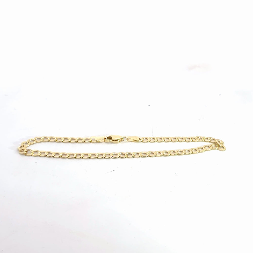 14k Yellow Gold 2.2 gram Open Curb Bracelet 8"inch