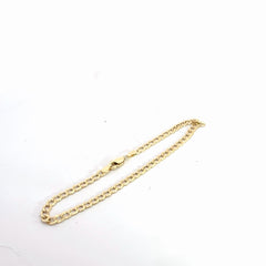 14k Yellow Gold 2.2 gram Open Curb Bracelet 8"inch