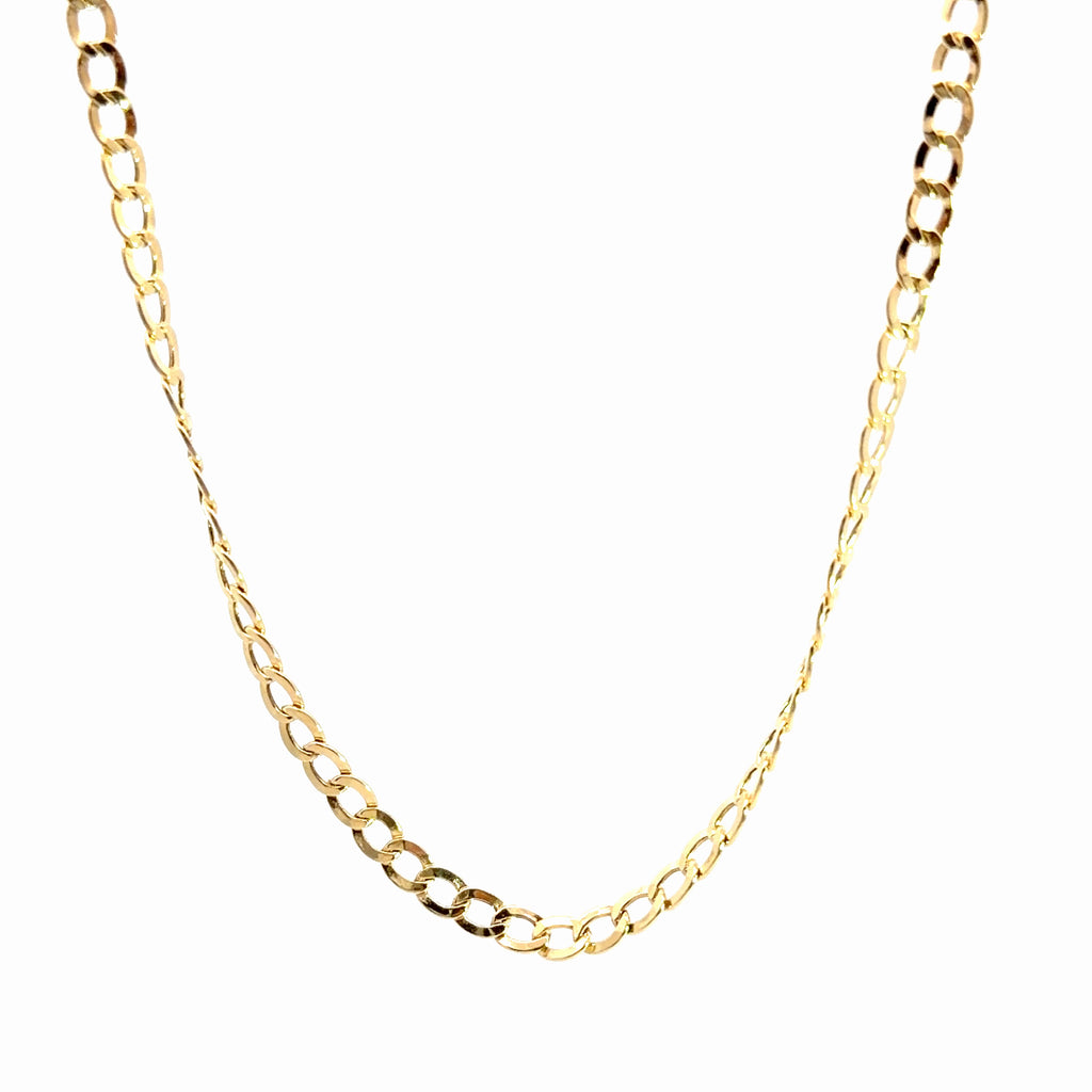 14k Yellow Gold Open Curb Chain 4.1 gram 3.5mm 18"inch