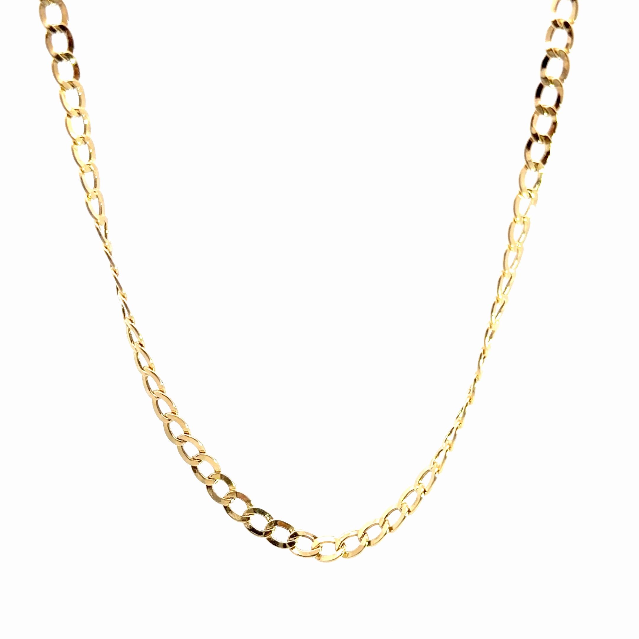 14k Yellow Gold Open Curb Chain 4.1 gram 3.5mm 18"inch