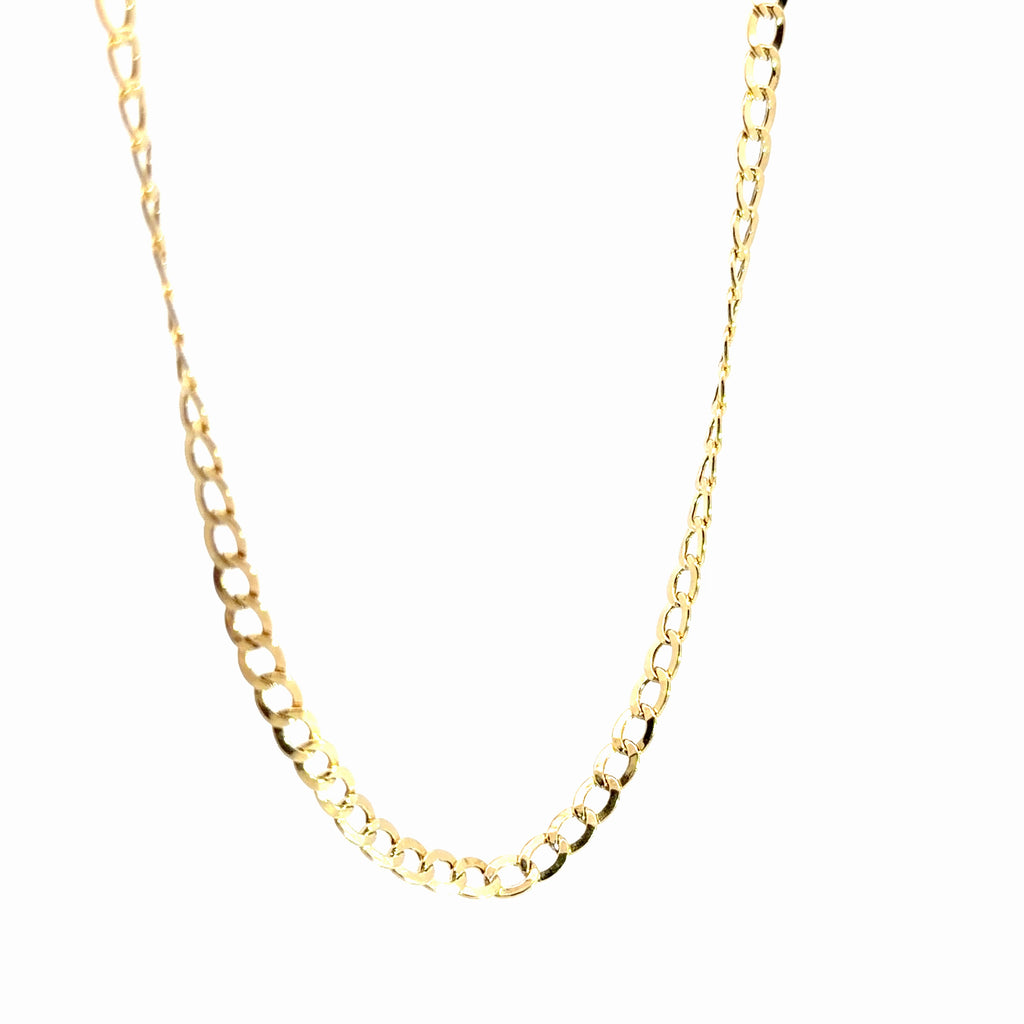 14k Yellow Gold Open Curb Chain 4.1 gram 3.5mm 18"inch