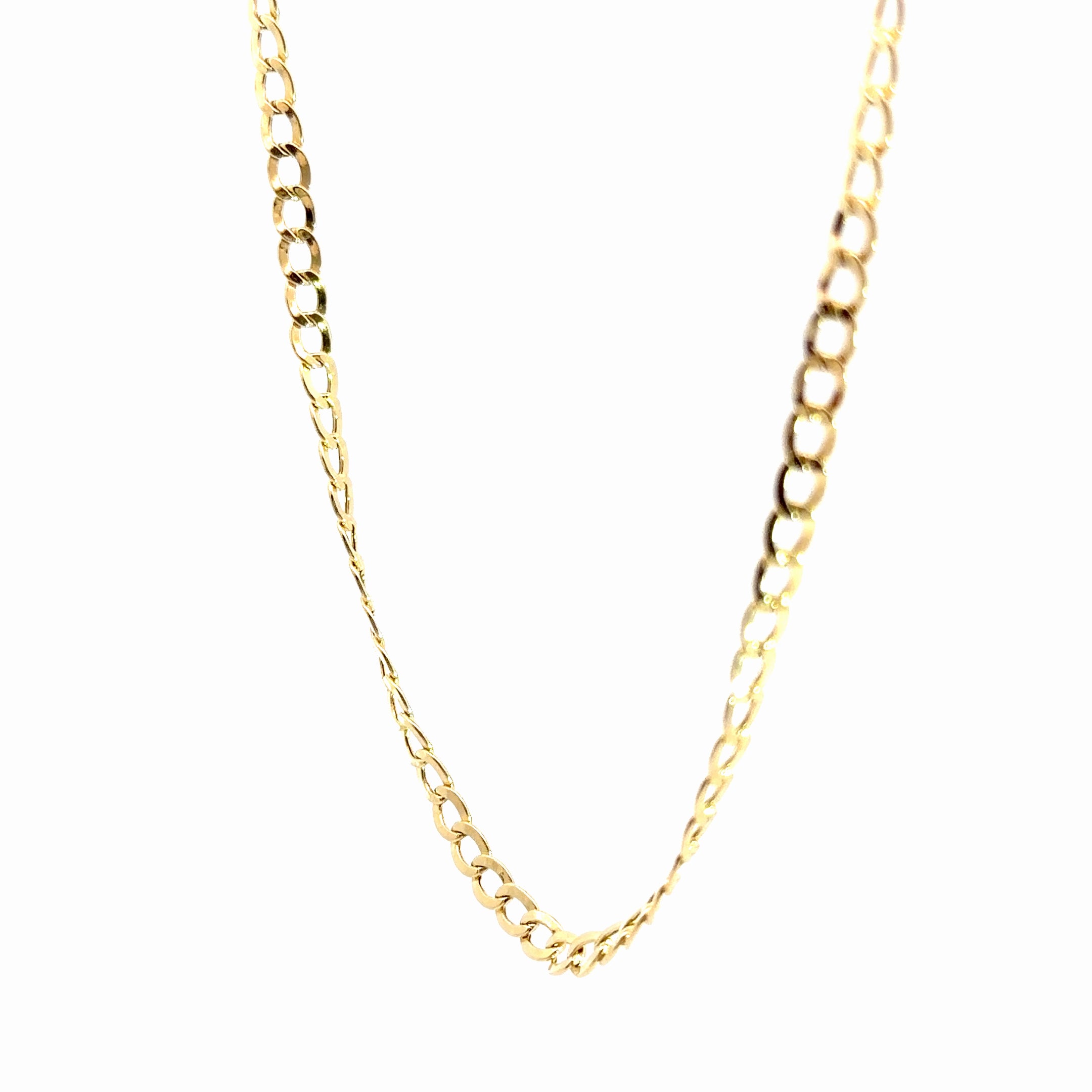 14k Yellow Gold Open Curb Chain 4.1 gram 3.5mm 18"inch
