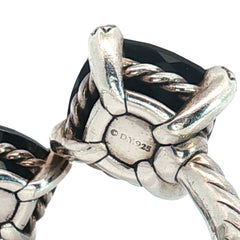 Pre-Owned David Yurman Chatelaine Bypass with Black Onyx and Round Diamond Toi et Moi Ring Size 6.5
