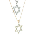 14k Yellow and White Gold .55ct F VS2 Round Diamond 1" Star of David Pendant