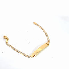 14k Two Tone Curb Baby ID Bracelet 3.5 gram 6"inch