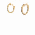 14k Yellow Gold 1.00ct G VS2 Round Diamond 3/4"inch Inside/ Out Hoop Earrings