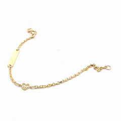 14k Yellow Gold Baby ID with (one) Heart Bracelet 2.7 gram 6"inch