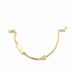 14k Yellow Gold Baby ID with (one) Heart Bracelet 2.7 gram 6"inch