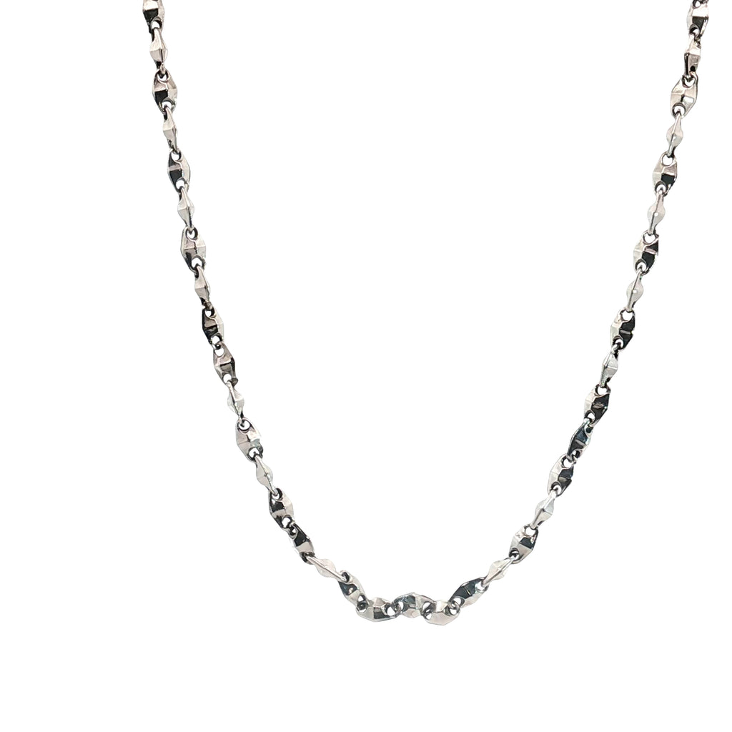 18k White Gold Fancy Necklace 10 gram 22"in