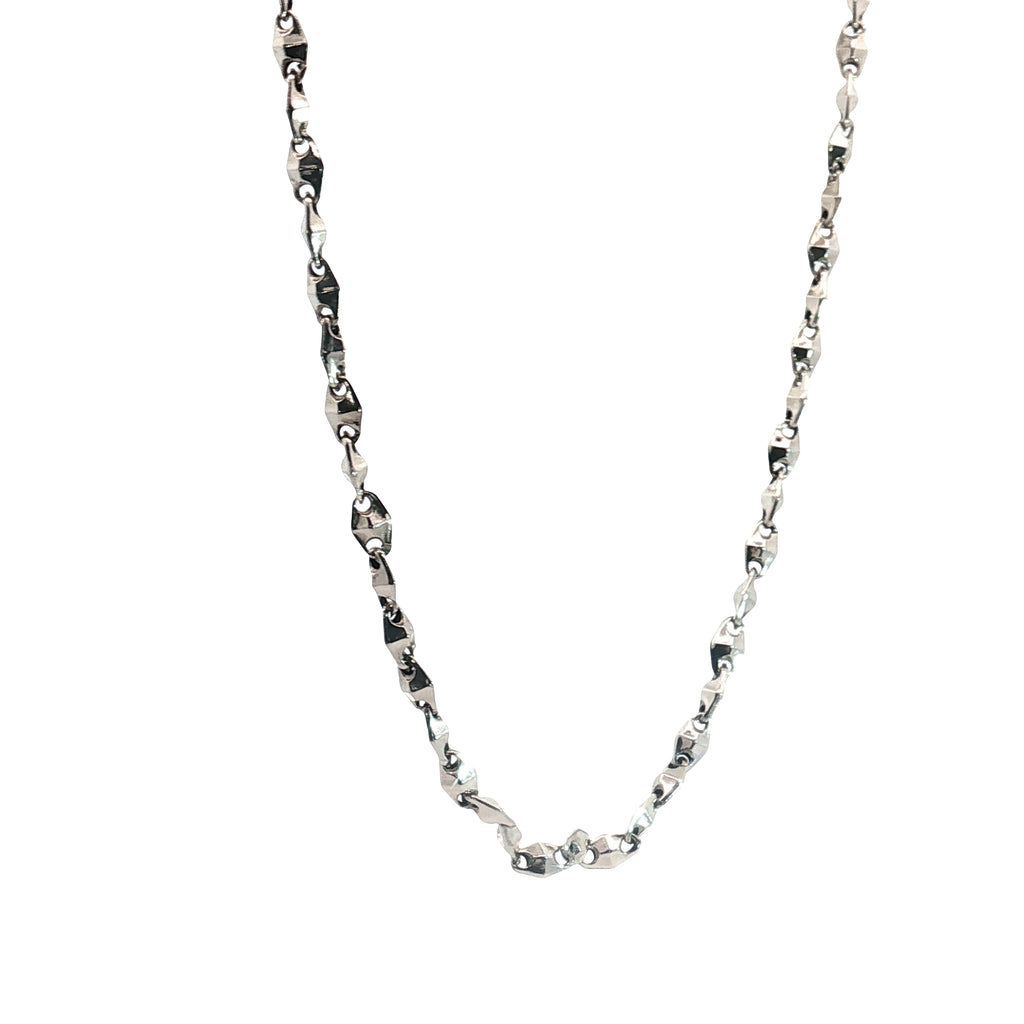 18k White Gold Fancy Necklace 10 gram 22"in