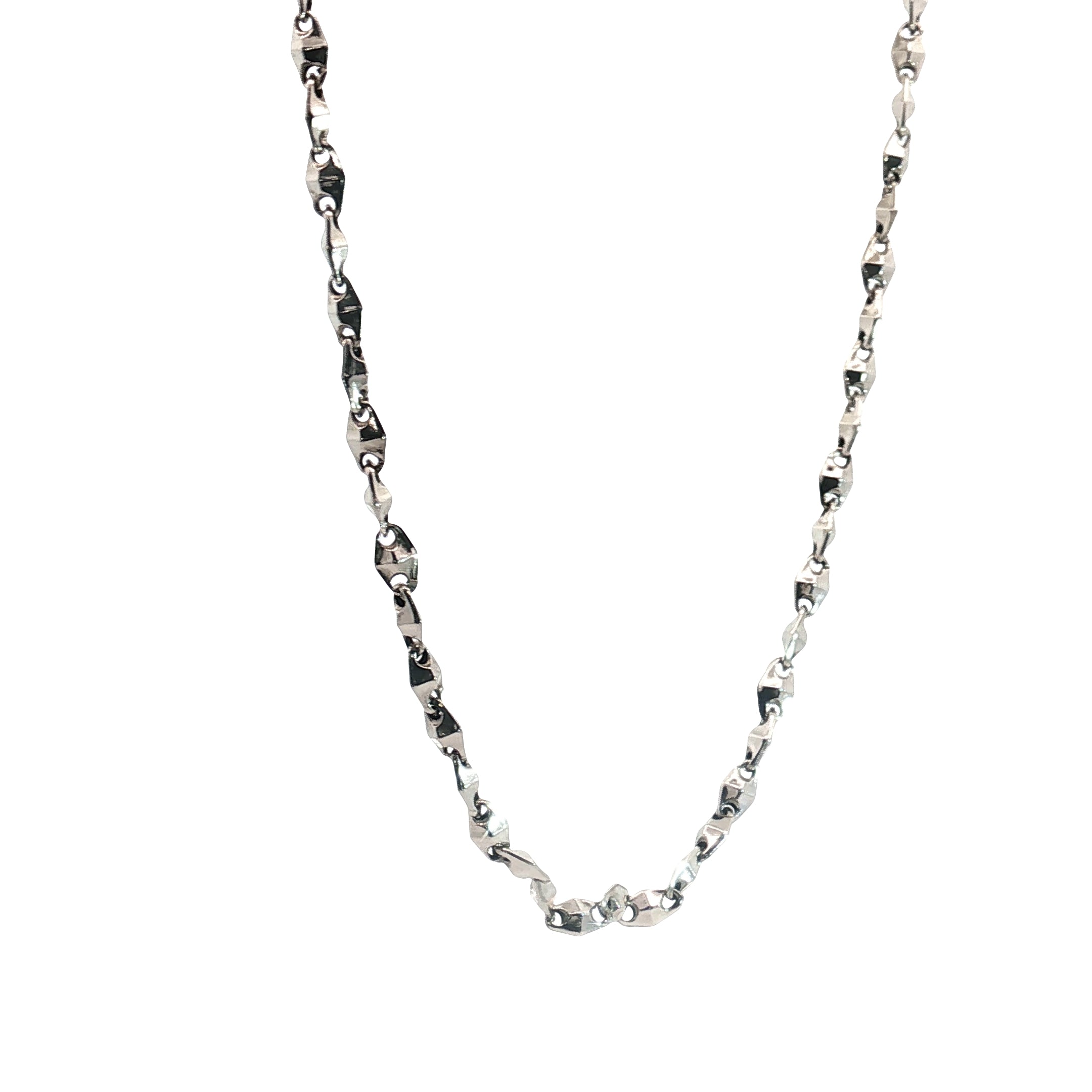18k White Gold Fancy Necklace 10 gram 22"in