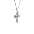 14k White Gold .75ct G VS2 Round Diamond Cross Necklace