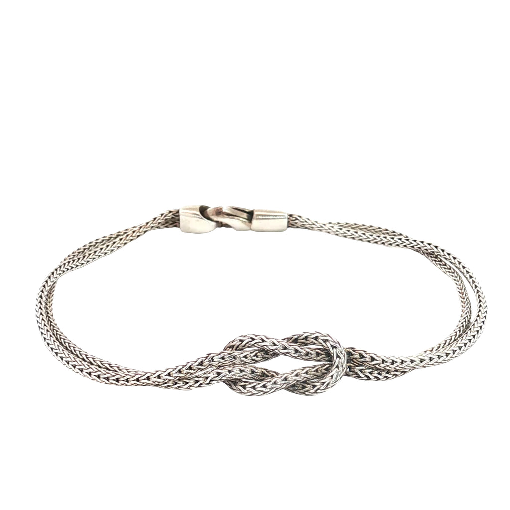 Pre-Owned John Hardy Love Knot Sterling Silver Bracelet 7"in
