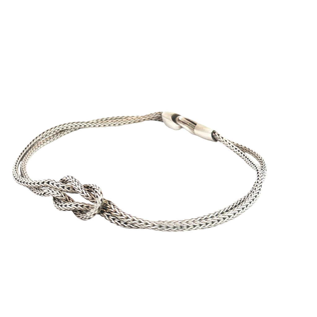 Pre-Owned John Hardy Love Knot Sterling Silver Bracelet 7"in