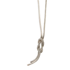 Pre-Owned John Hard Love Knot Y Sterling Silver Necklace 22"in