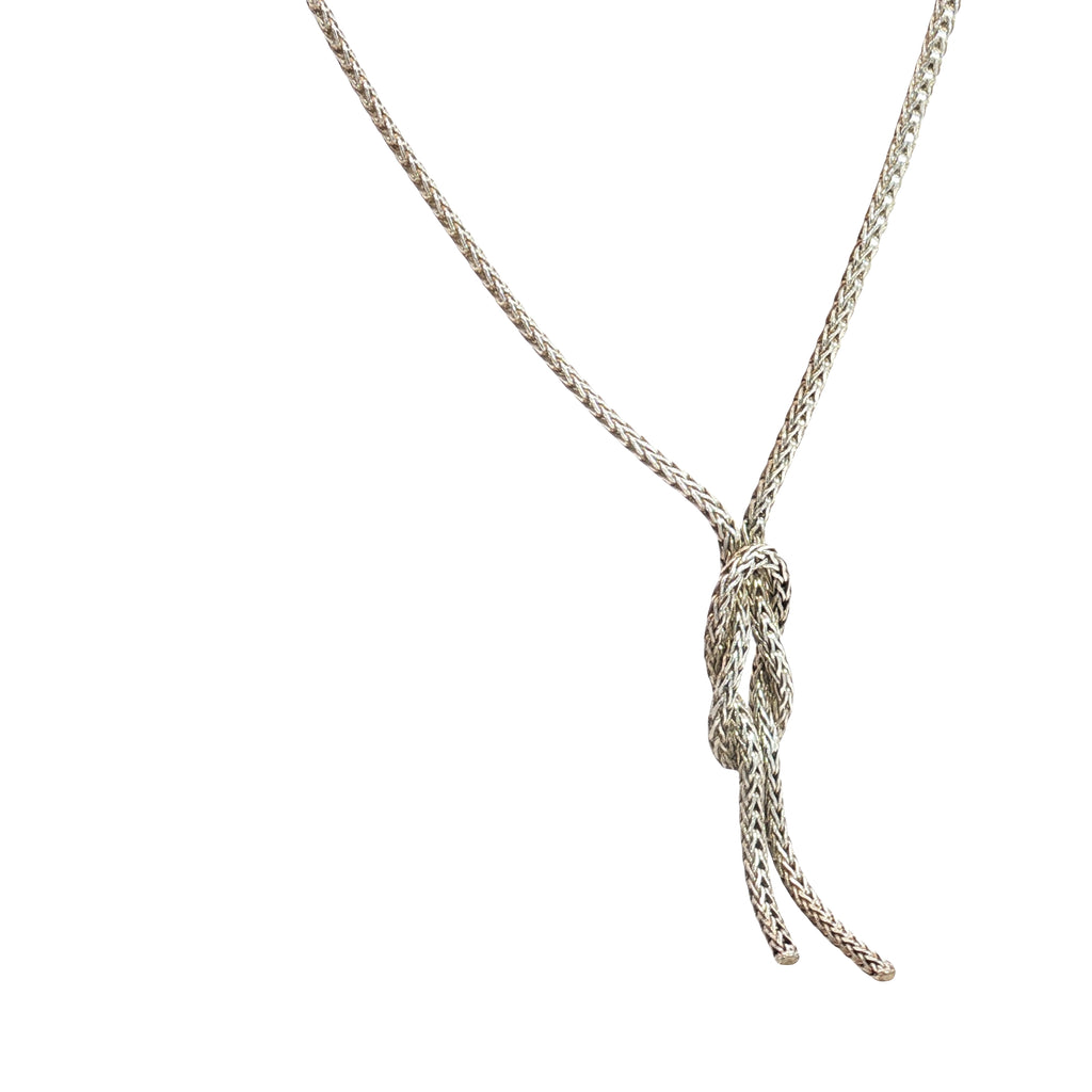 Pre-Owned John Hard Love Knot Y Sterling Silver Necklace 22"in