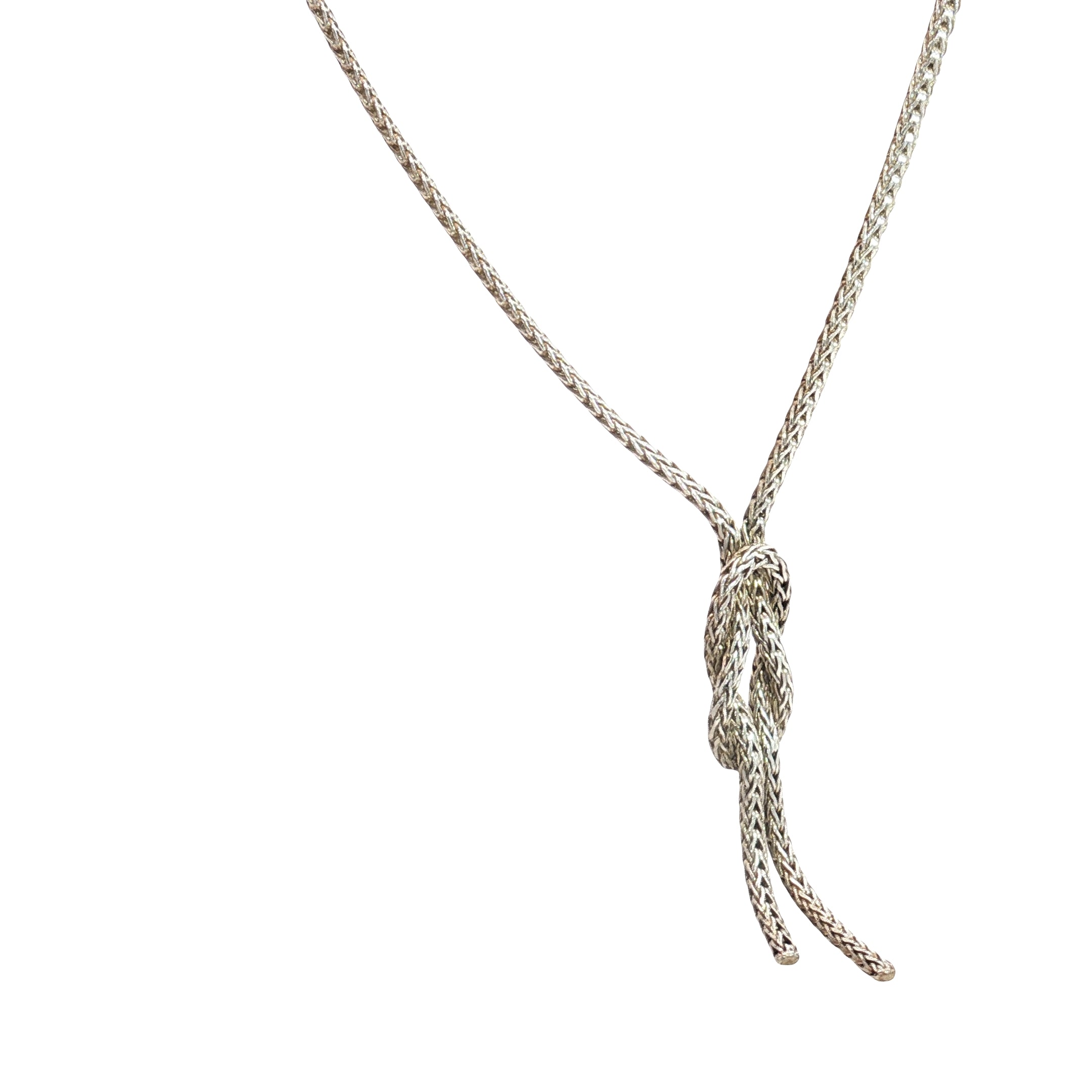 Pre-Owned John Hard Love Knot Y Sterling Silver Necklace 22"in