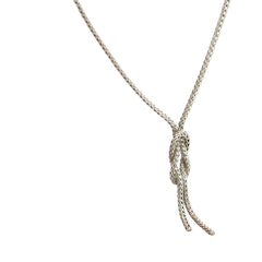 Pre-Owned John Hard Love Knot Y Sterling Silver Necklace 22"in