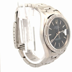Pre-Owned Rolex Oyster Perpetual Date Watch 34mm / Black Dial/ Ref#15210