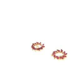 14k Yellow Gold 1.00ct Marquise Shape Ruby Jacket Earrings