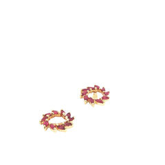 14k Yellow Gold 1.00ct Marquise Shape Ruby Jacket Earrings