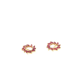 14k Yellow Gold 1.00ct Marquise Shape Ruby Jacket Earrings