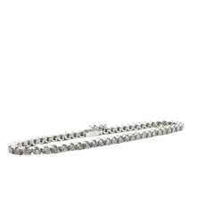 18k White Gold 3.00ct E VS2 Round Diamond Tennis Bracelet 7"inch