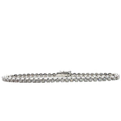 18k White Gold 3.00ct E VS2 Round Diamond Tennis Bracelet 7"inch
