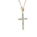 14k Yellow Gold 1.50ct F SI2 Round Diamond Cross Pendant 1 1/2 x 1" inch