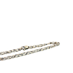 18k White Gold Link Italian Bracelet 12.1 gram 8"in